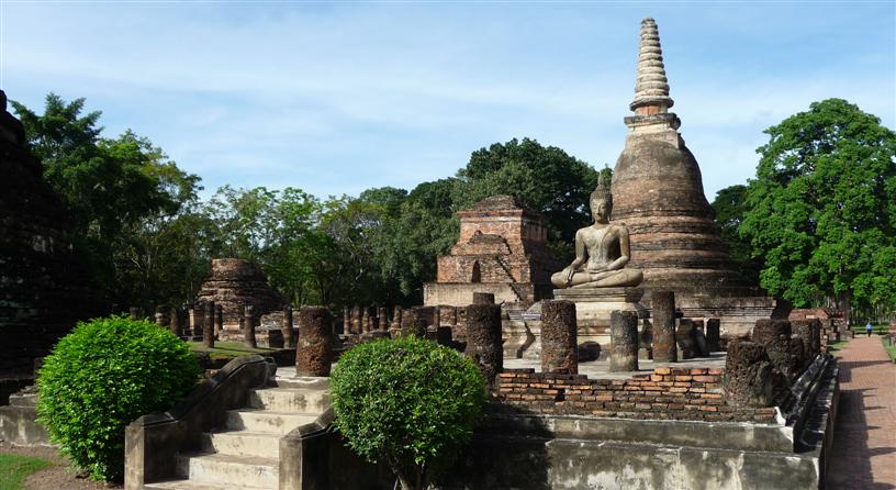 Historische tempels in Sukhothai, Thailand